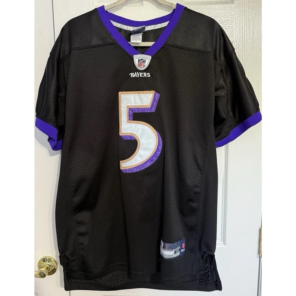 Reebok Baltimore Ravens Joe Flacco #5 Jersey Mens Large 48 Black NFL Football - Picture 2 of 11